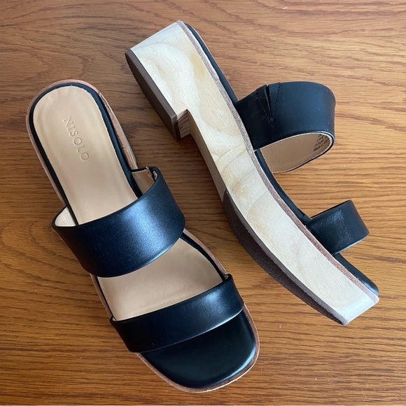 Nisolo Ellie All-Day Leather Clog Black Size 7.5 - Picture 1 of 16